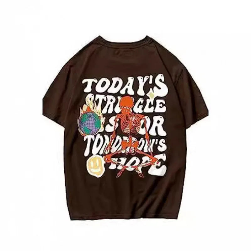 Men's printed street sports T-shirt with digital pattern on polyester fabric