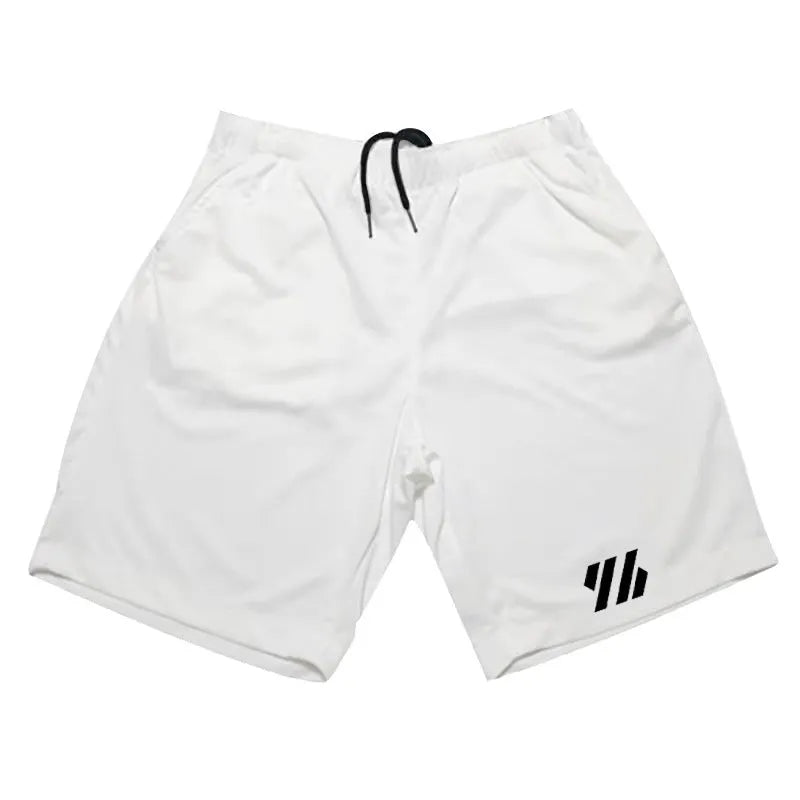 Man's loose-fitting metal silk sports shorts in army green colour for summer running.