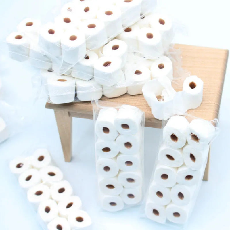 Simulated paper toilet paper roll miniature model 30x15x80mm for dollhouses