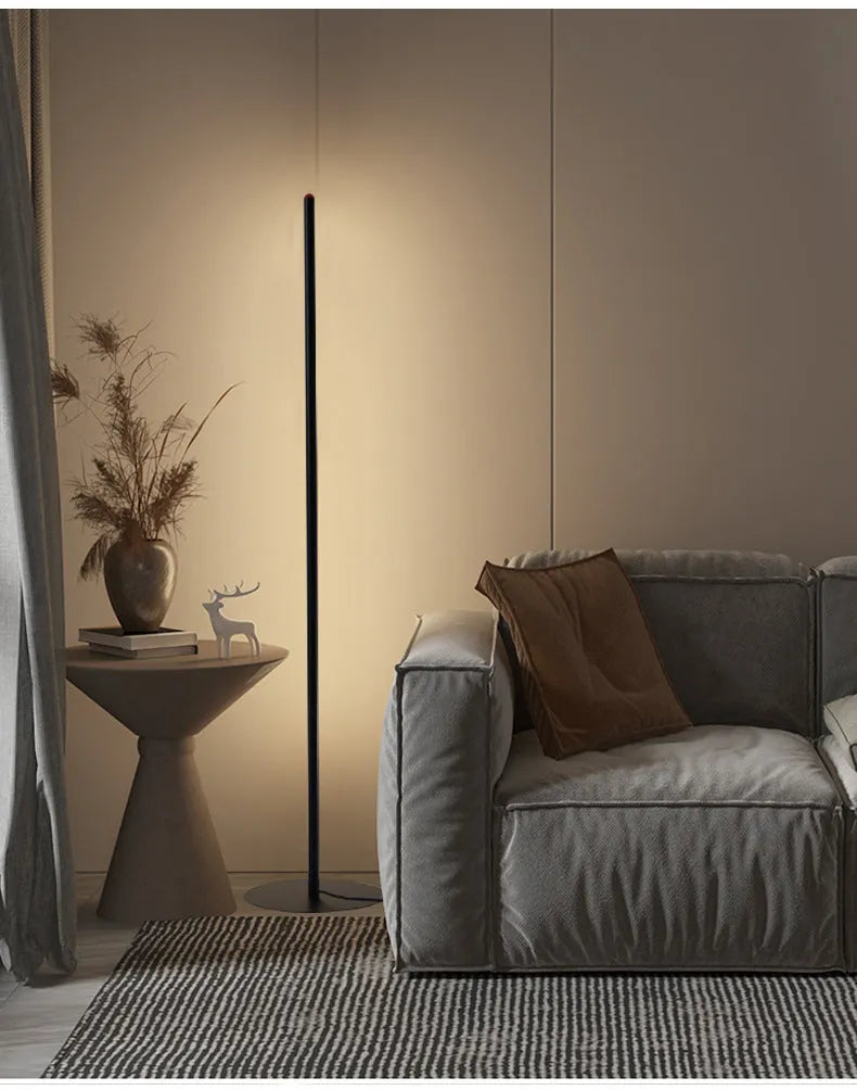 Vertical aluminium alloy floor lamp in modern simple style with LED light