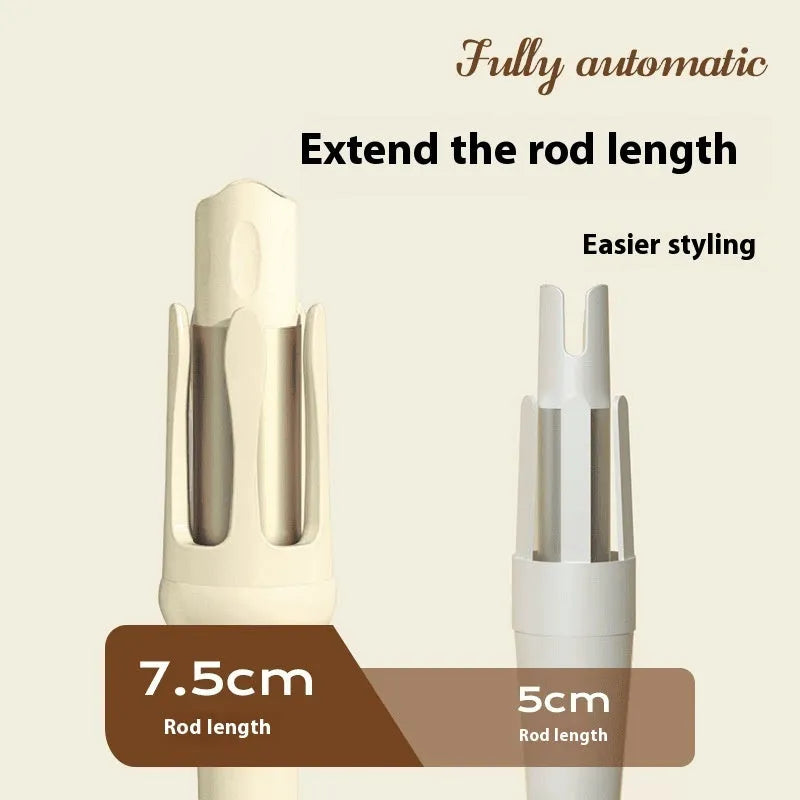 32mm automatic hair curler in white or chigo colours with pink, purple, beige, or green accents