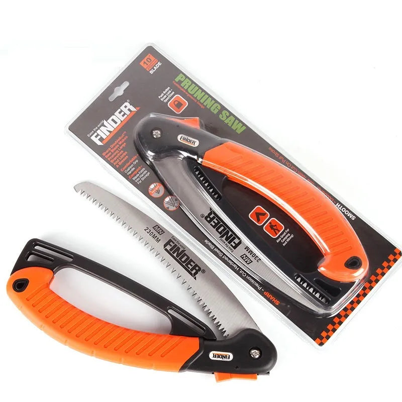 Folding garden saw with extended 230mm blade and TPR handle