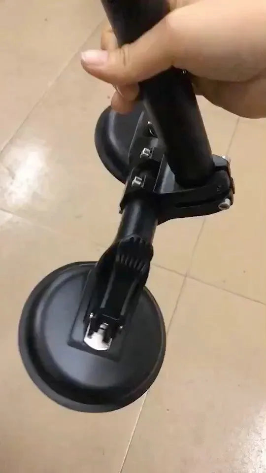 Black off-road car glass sucker flagpole mounting base with round rubber suction cup