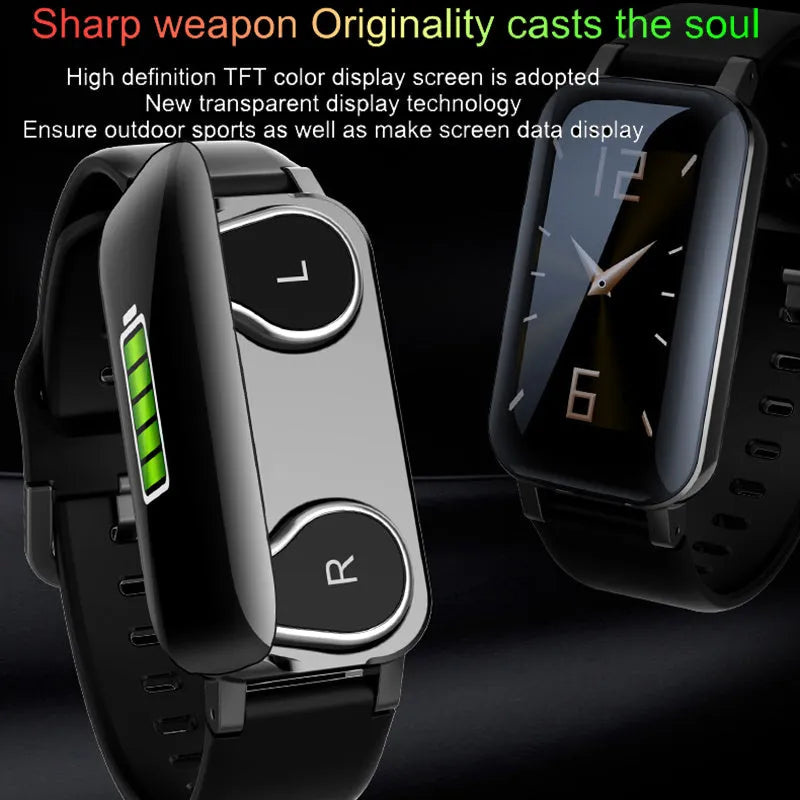 Call Bracelet smart fitness tracker in black, blue, or coffee colours on a wrist.