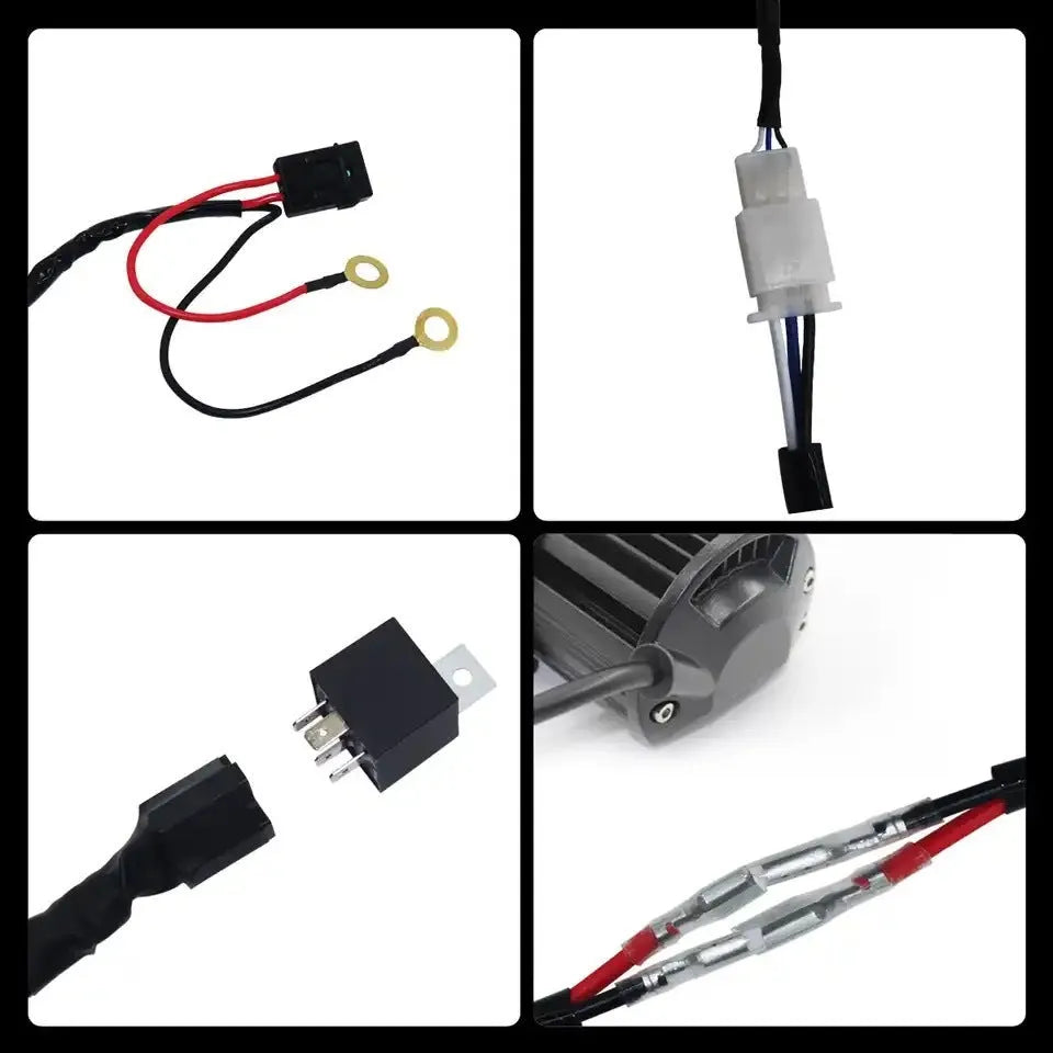 Automotive wiring harness with silicone insulation for connecting dual LED roof spotlights