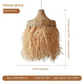 Southeast Asian style woven willow restaurant chandelier with 50cm diameter pendant light