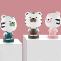 Animal cartoon table lamp with plastic shade showing bear, cattle, rabbit, or tiger design options