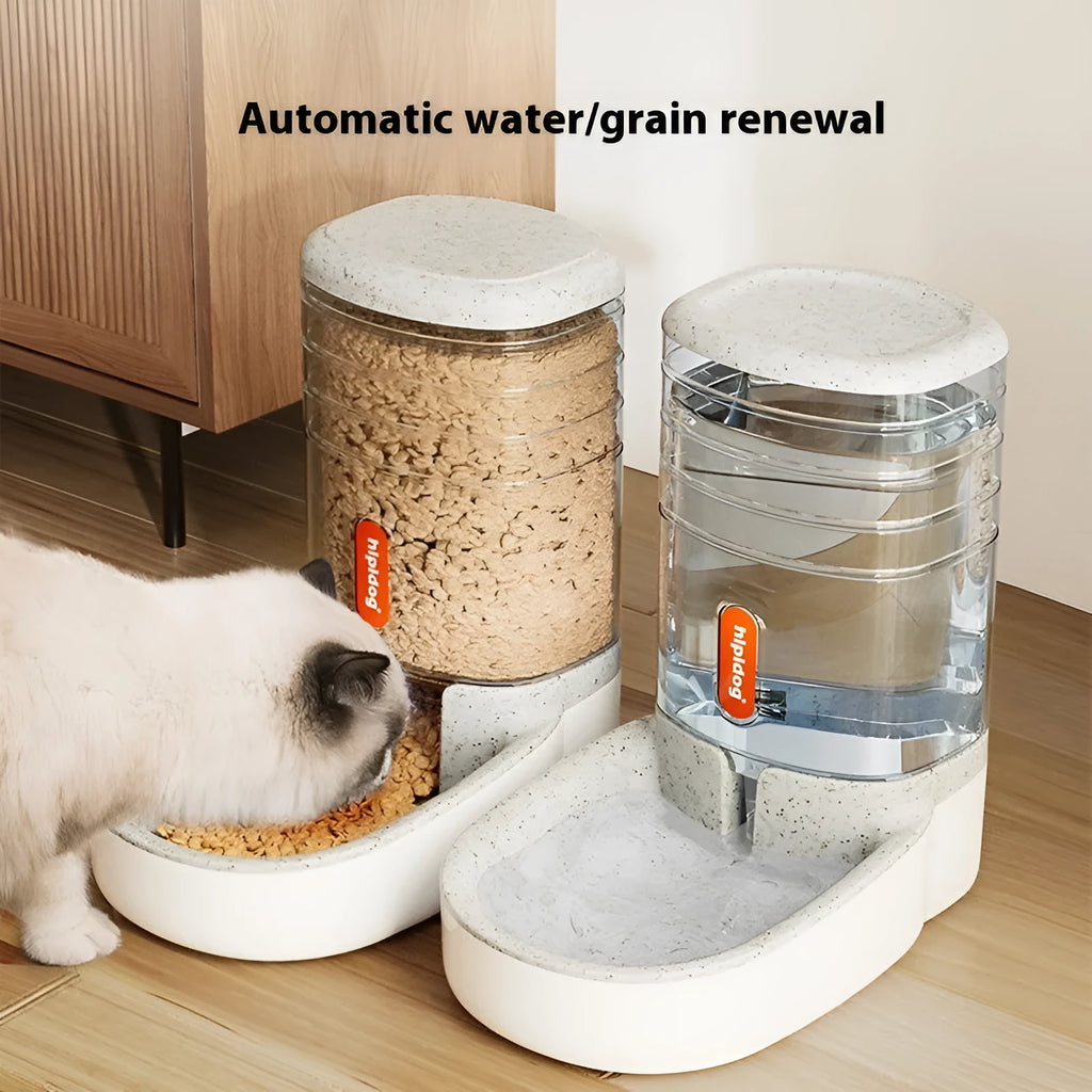 Grey automatic pet water fountain with 3.8L large capacity for dogs and cats.