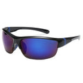 Men's polycarbonate cycling sunglasses with semi-frameless sports frame in various colour options
