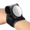 Black nylon bicycle handlebar rear-view mirror with adjustable clamp mechanism