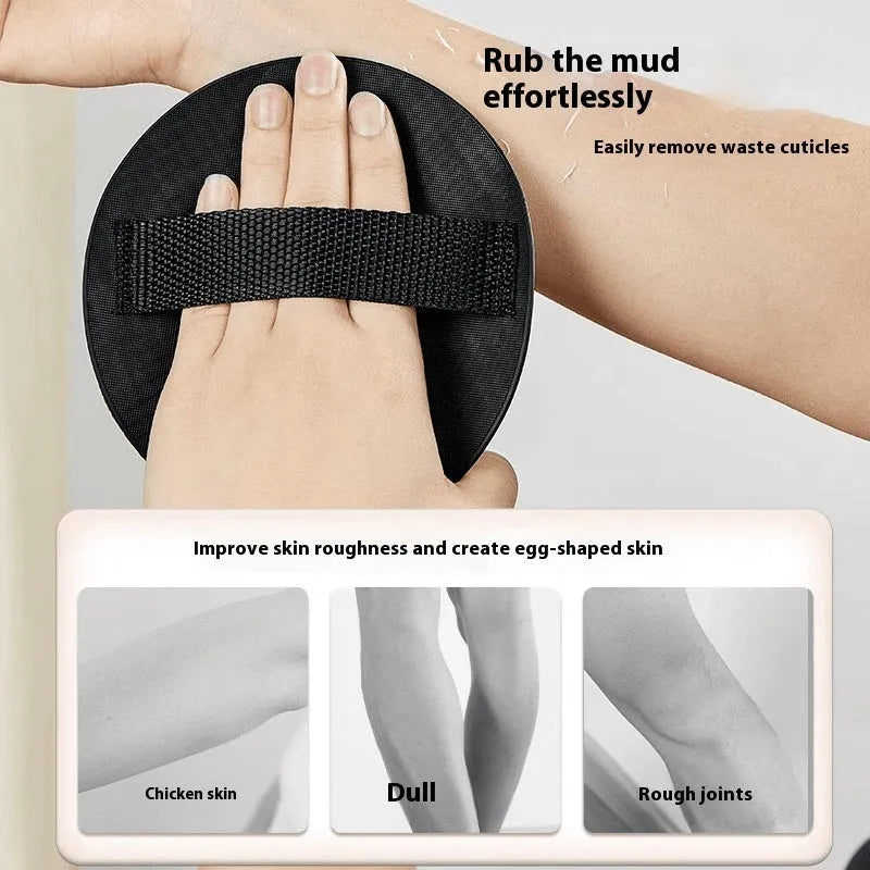 Rubber finger style bath scrubber with round cake pattern design for body exfoliation