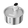 Stainless steel pet water fountain with constant temperature heating base in white colour