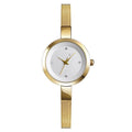 Korean women's slim watch with round dial and stainless steel buckle in rose gold colour