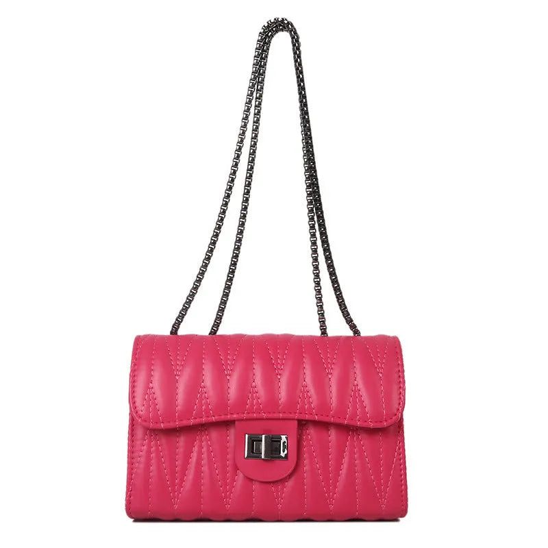 Retro textured diamond pattern small PU leather shoulder bag in a horizontal square shape, shown in beige colour.