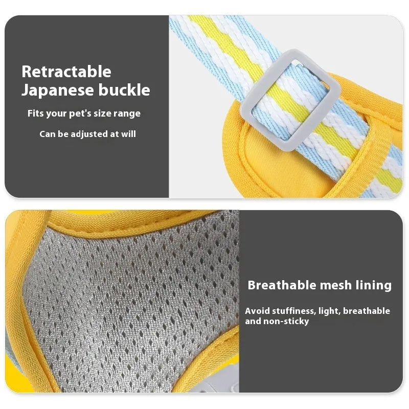 Explosion-proof anti-strangulation dog harness in Oxford cloth with a 1.5 metre holding rope attached