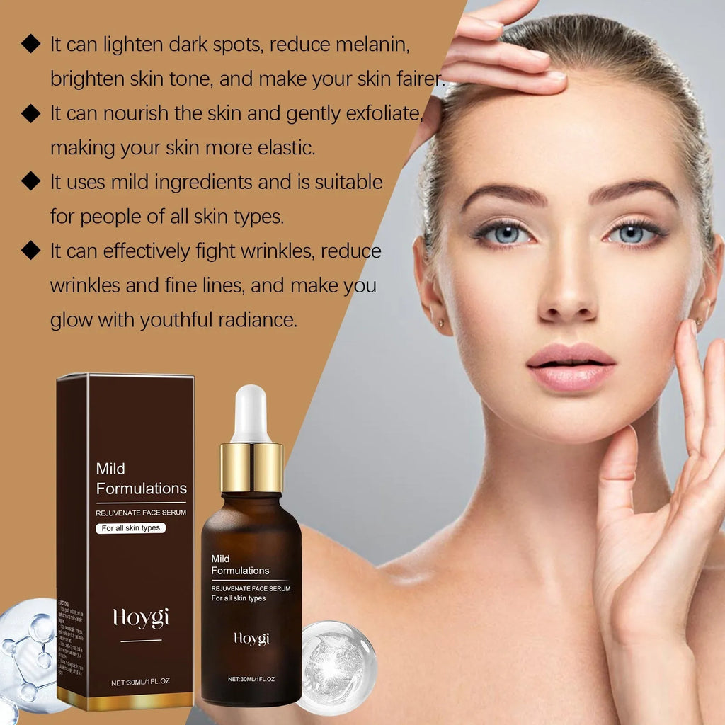 30ml bottle of facial skincare essence with arbutin, collagen, vitamin C and hyaluronic acid