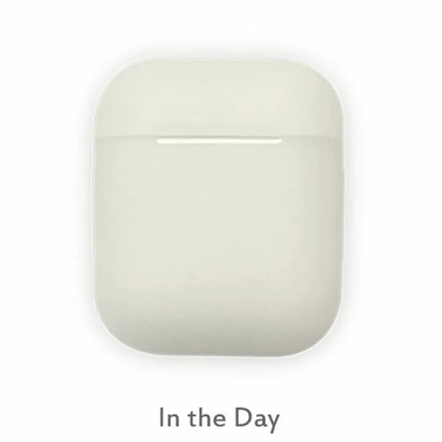 Luminous silicone flip protective case for AirPods showing flip-open design