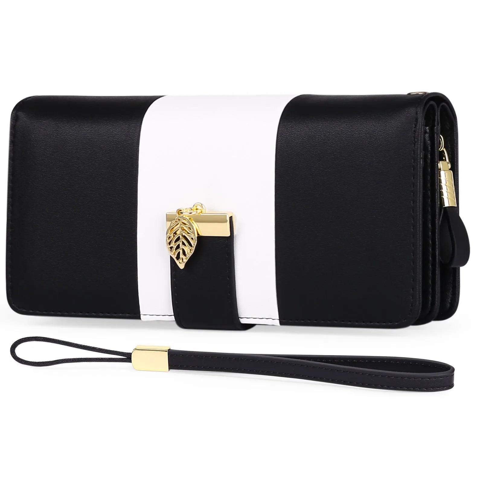 Anti theft brush clutch bag in PU leather with lock closure and microfiber lining