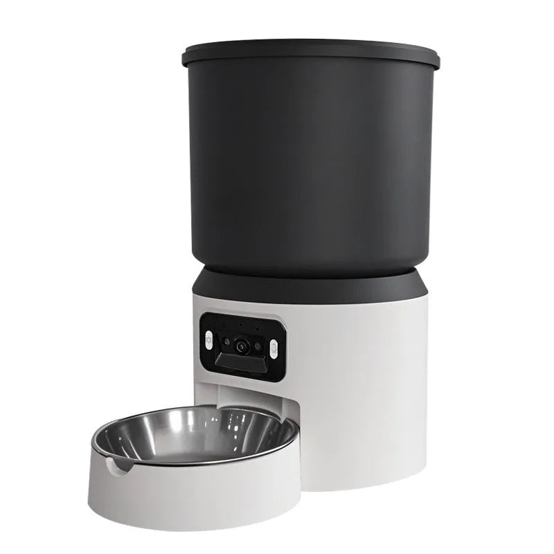 4L smart pet feeder with mobile app control and optional camera for cats and dogs