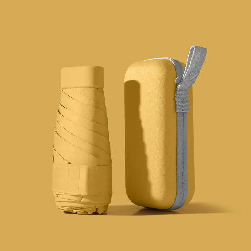Ultra-light six-fold umbrella in a choice of colours with steel ribs and a storage cover.