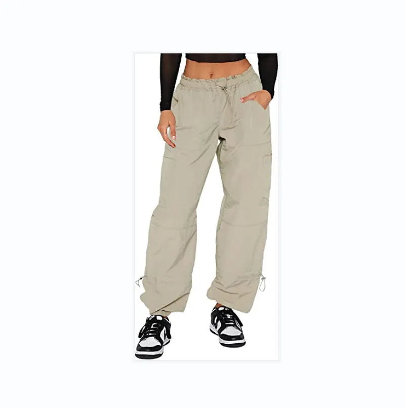 Straight leg cargo casual pants in multiple colours showing loose fit and cargo pockets