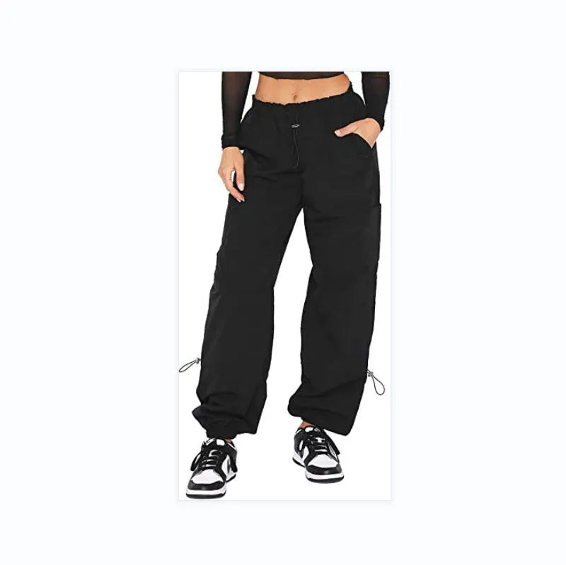 Straight leg cargo casual pants in multiple colours showing loose fit and cargo pockets