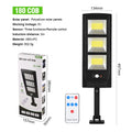 Solar-powered remote control street light with LED illumination for outdoor wall mounting