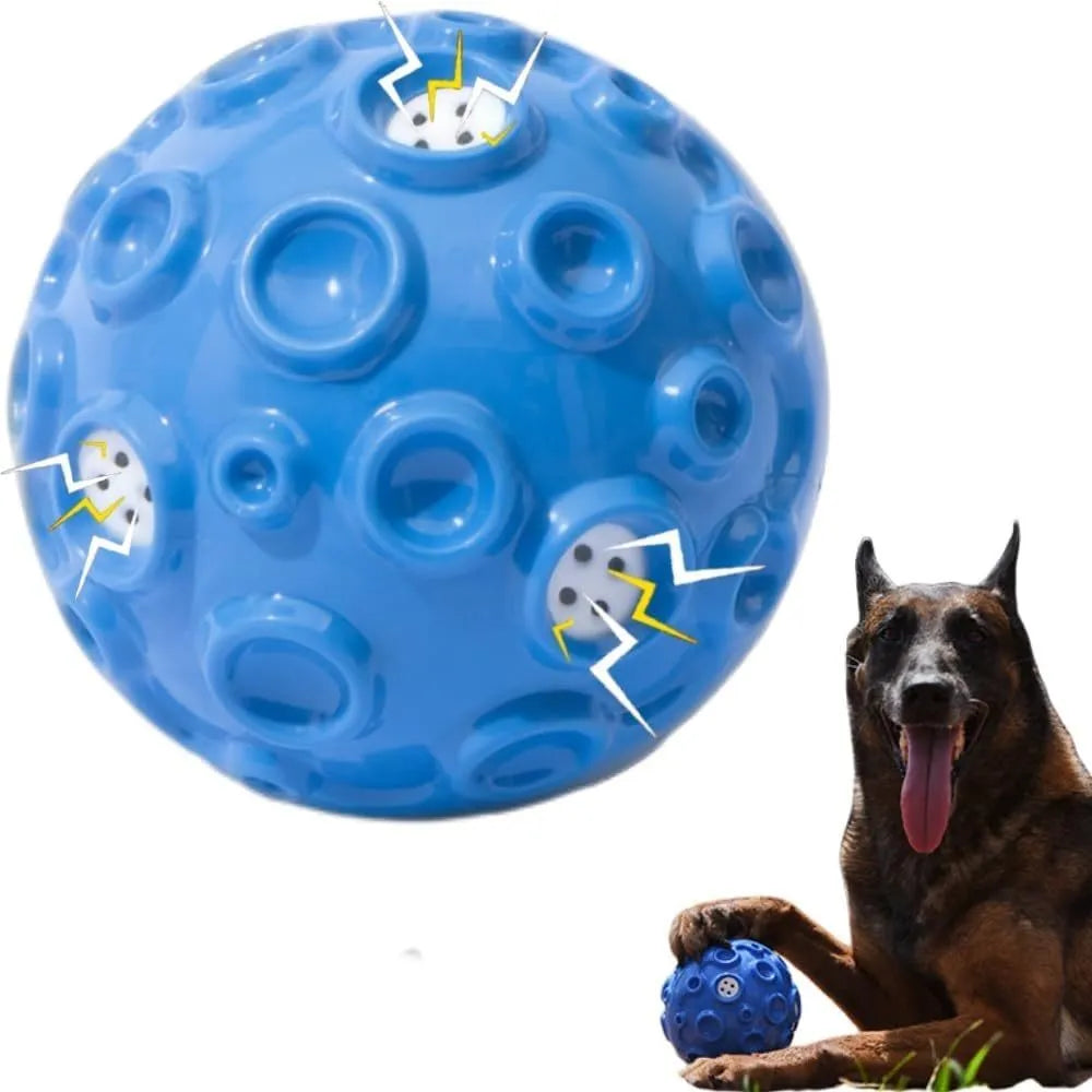 Interactive dog chew toy ball with textured surface in multiple colour options