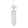 Handmade dream catcher tree tapestry in natural cotton rope, rectangular 73x18cm, European style wall hanging