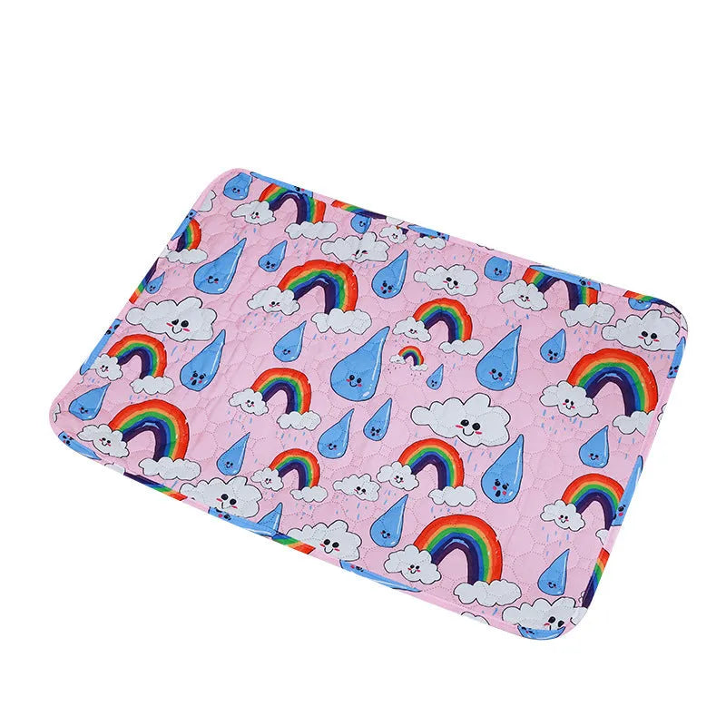 Washable waterproof dog urine pad in animal print design with non-slip base
