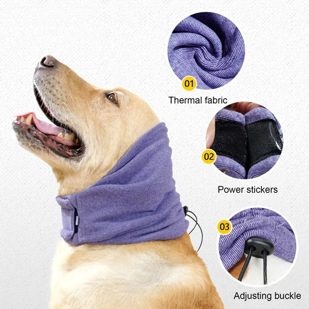 Black dog head cover hoodie with ear wraps for noise reduction and anxiety relief