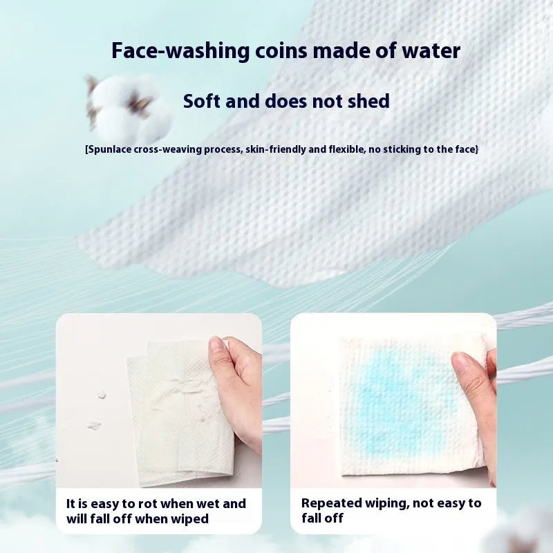 Disposable face cloth towel roll with removable hanging system, 100 sheets per pack