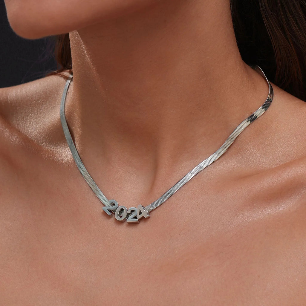 Titanium steel personalised necklace with letter pendant on 40.5cm chain in gold electroplated finish