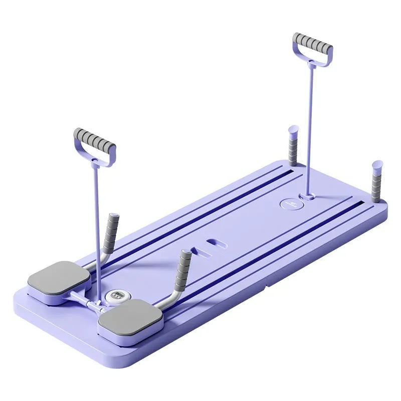 Purple abdominal wheel fitness board with automatic rebound mechanism for multi-muscle home training