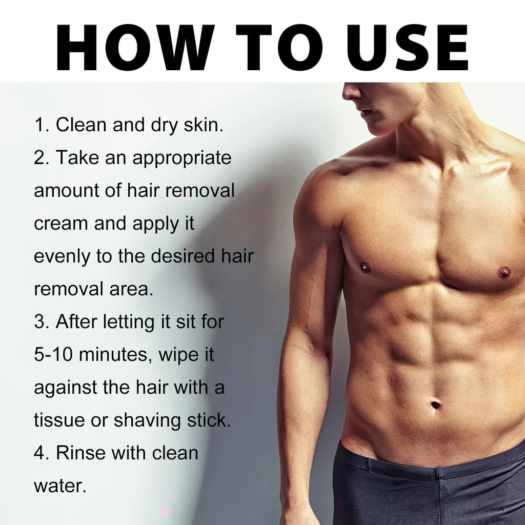 100ml men's depilatory cream for facial and body hair removal