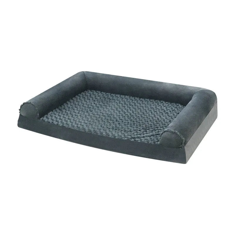 Light grey soft cloth dog kennel for a large dog, showing its enclosed design and spacious interior.