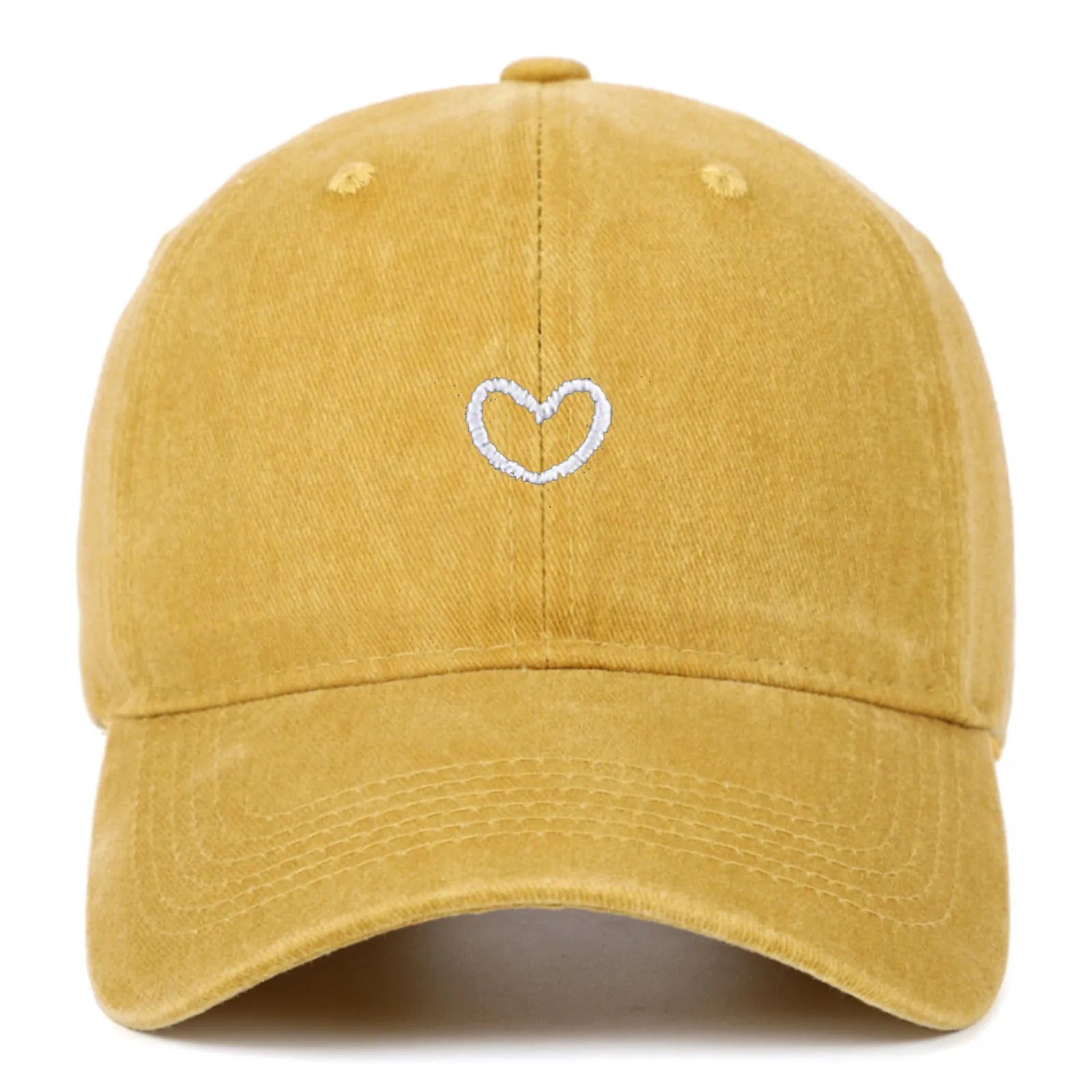 Cotton baseball cap with embroidered design and adjustable sizing in multiple colour options