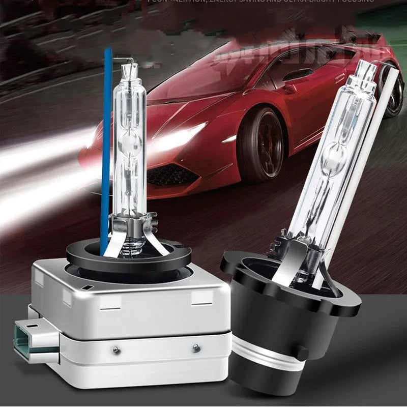 Xenon automotive replacement bulb with aluminium alloy shell for D1S or D1R headlights.