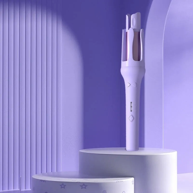 32mm automatic hair curler in white or chigo colours with pink, purple, beige, or green accents