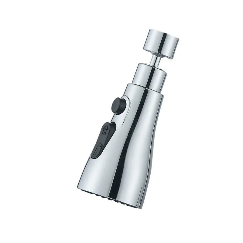 Universal kitchen faucet sprayer with rotating nozzle in silver finish