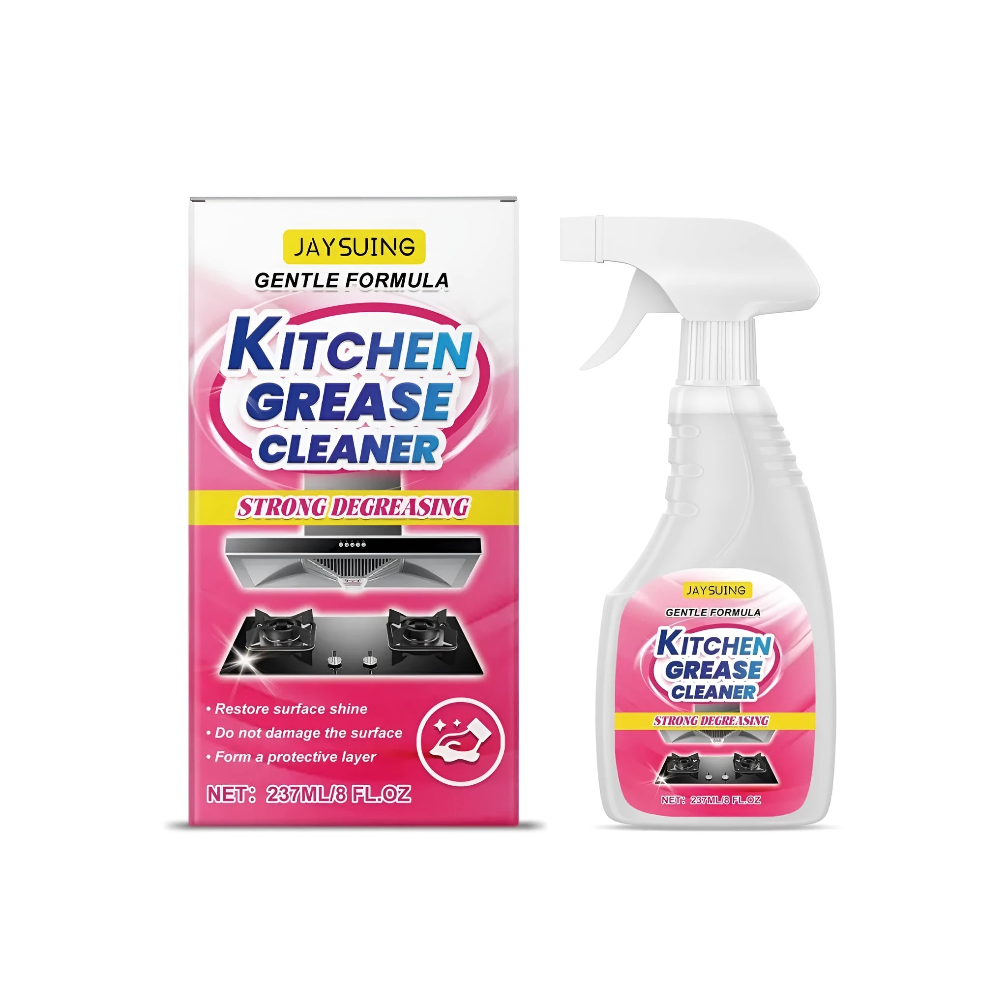237ml bottle of citrus kitchen grease cleaner spray with trigger nozzle