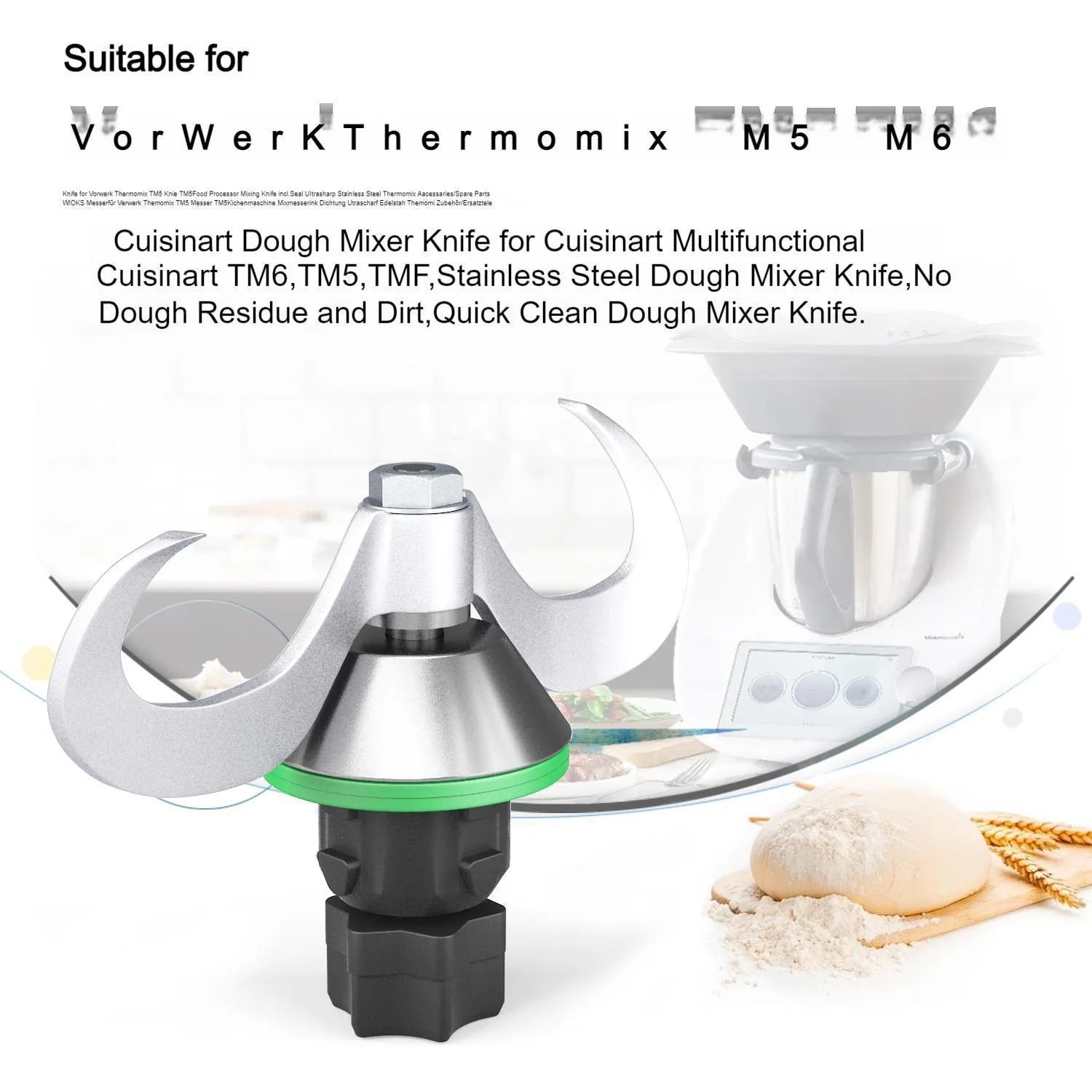 Ceramic dough knife for Thermomix TM6 and TM5 with tm5to6 specification