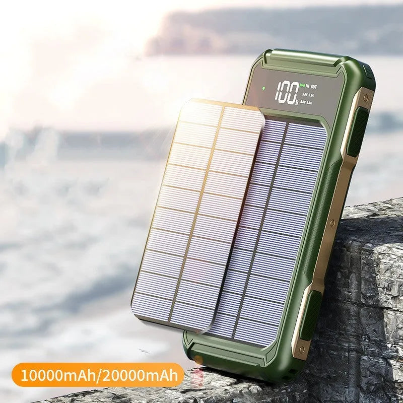 Military grade mobile power bank in black, green, or orange, showing front view with dimensions 149mm by 73mm.