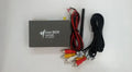 Black car Wi-Fi mirror converter box with cables for smartphone and tablet connectivity to vehicle entertainment systems