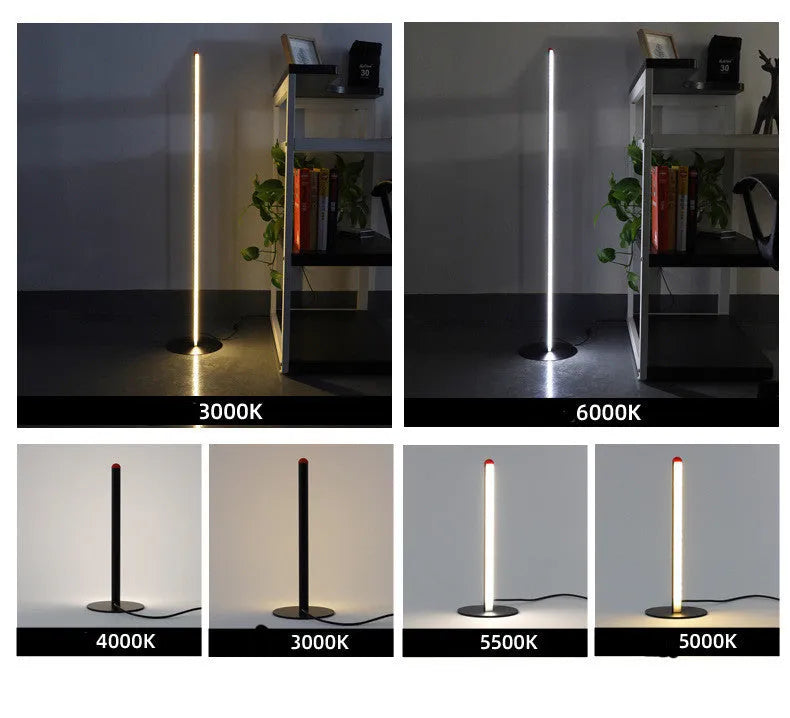 Vertical aluminium alloy floor lamp in modern simple style with LED light