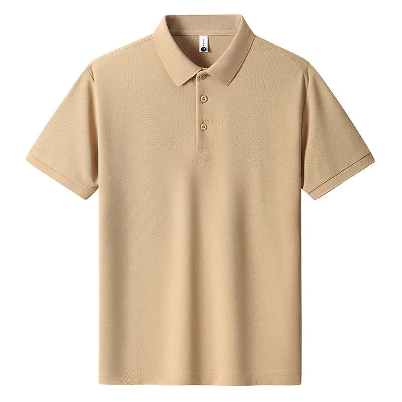 Men's loose-fit casual cotton T-shirt on a hanger, shown in multiple colour options.