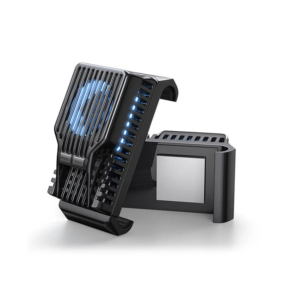 Black mobile phone radiator with clip for 4-7 inch devices showing aluminium and ceramic components