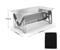 Folding stainless steel barbecue oven and grill with storage bag