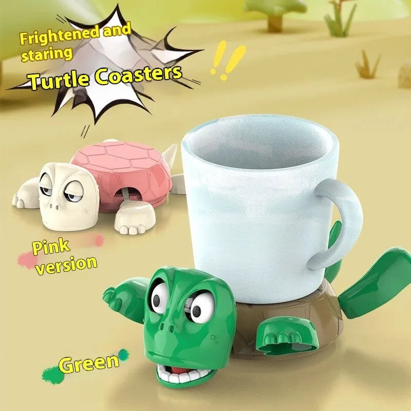 Turtle-shaped decorative coaster in ABS plastic for heat protection with colour options