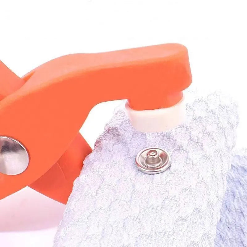 Stainless steel five claw no-sew clothing buttons with press pliers tool for garment repairs
